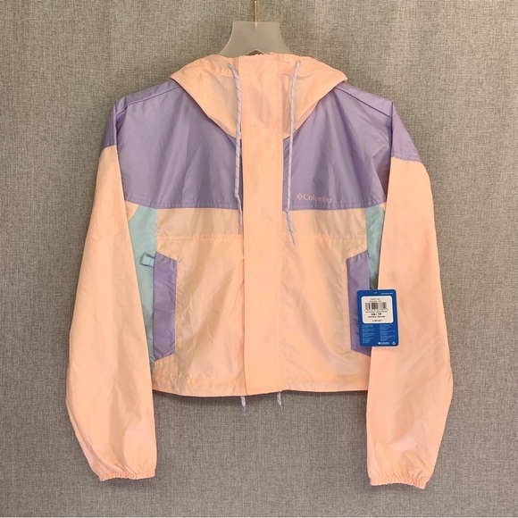 COLUMBIA Women’s Flash Challenger Cropped Jacket Windbreaker XS Peach - Picture 3 of 9